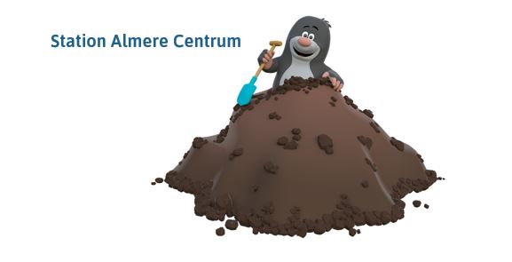 Werkzaamheden Station Almere Centrum t/m begin 2022