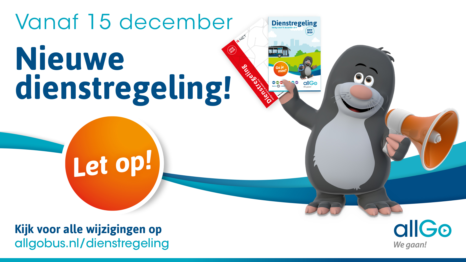 Vanaf 15 december 2019 een nieuwe dienstregeling voor allGo